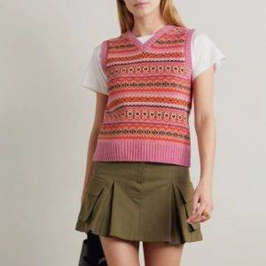 NWT Alex Mill - Francis Fair Isle Wool
Vest - Peony (Size Medium)